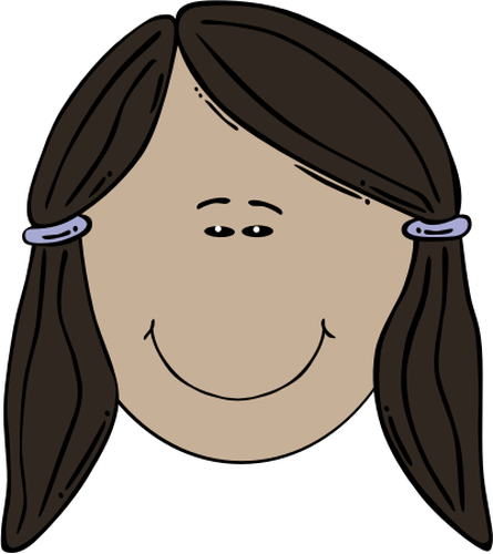 Of Female Face With Side Pig Tails Clipart
