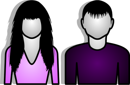 Male And Female Sticker Pictograms Clipart