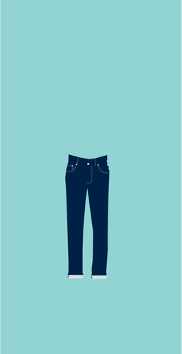 Of Simple Jeans On Torquoise Background Clipart