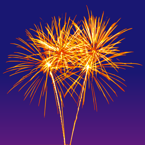 Illustration Of Fireworks In The Night Clipart