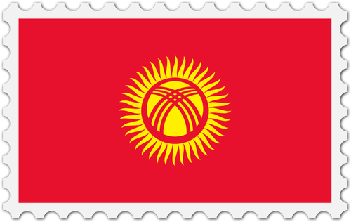 Kyrgyzstan Flag Stamp Clipart