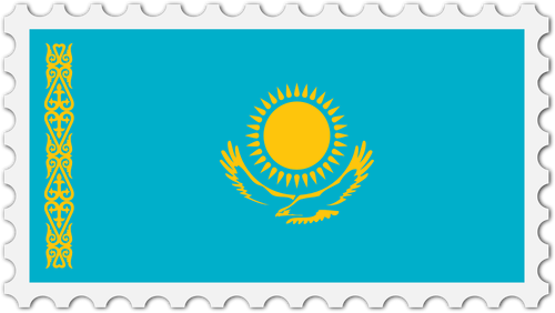 Kazakhstan Flag Stamp Clipart