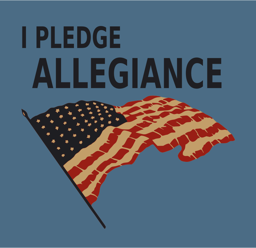 Pledge Allegiance With Us Flag Clipart