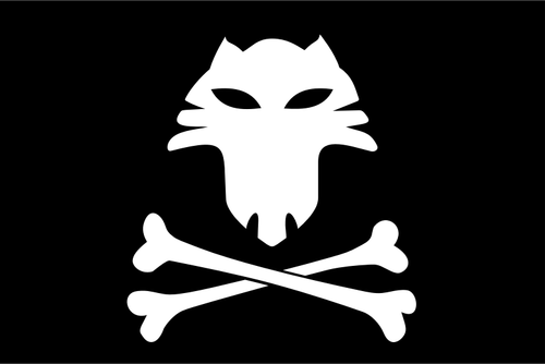 Cat Pirate Flag Clipart