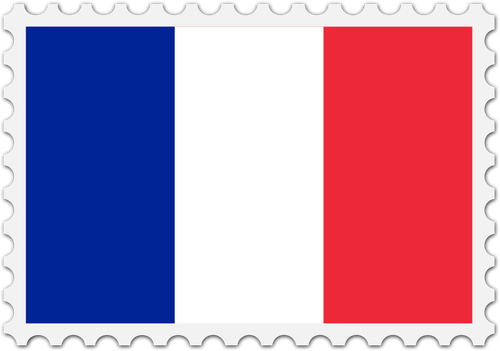 France Flag Stamp Clipart