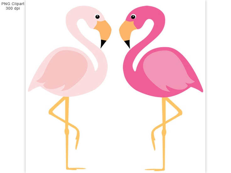 Pink Flamingo A Pair Of Pink Birds Clipart