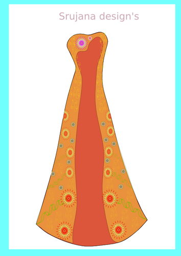 Formal Color Ladies Gown Clipart