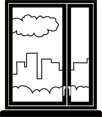 Window With Black Frame Clipart