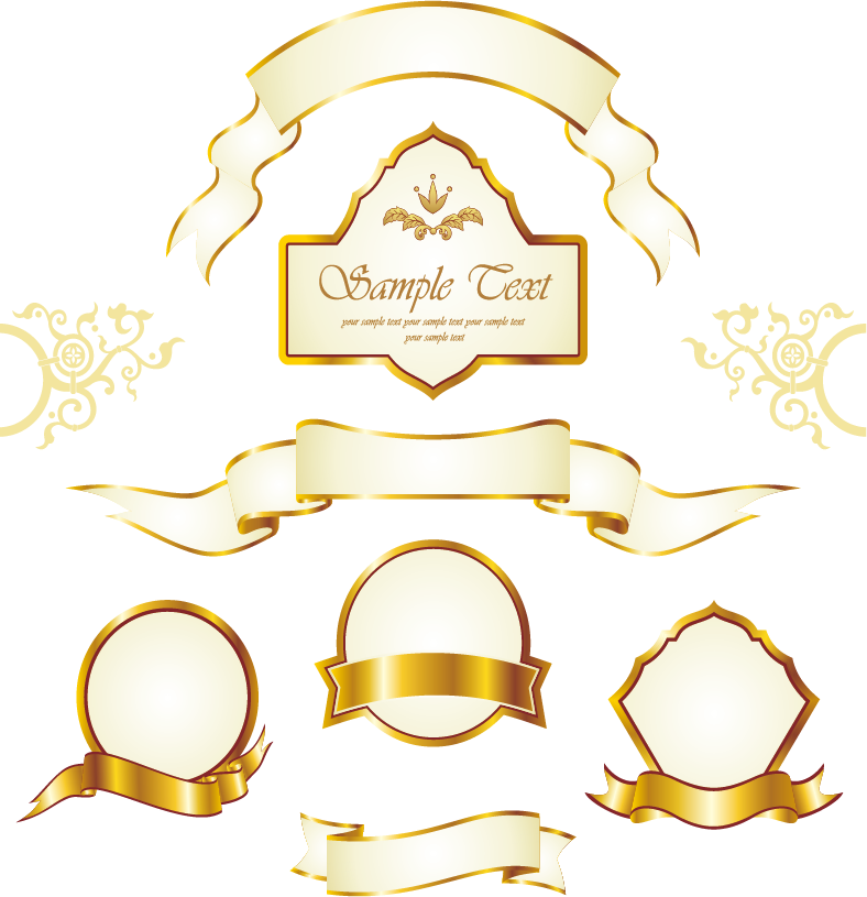 Gold Vintage Frame Royalty-Free Euclidean Vector Label Clipart