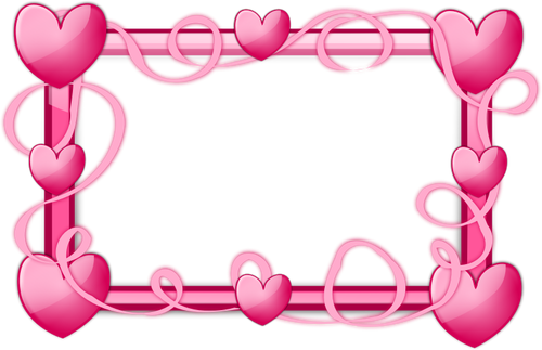 Pink Hearts Frame Clipart