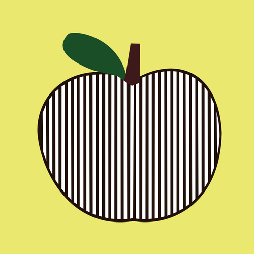 Of Striped Symmetrical Black Apple Clipart