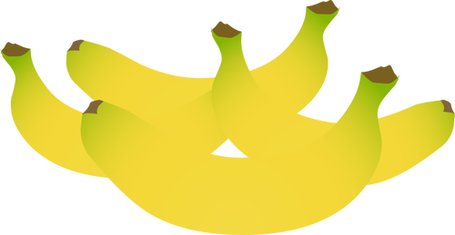 Yellow Bananas Color Illustration Clipart