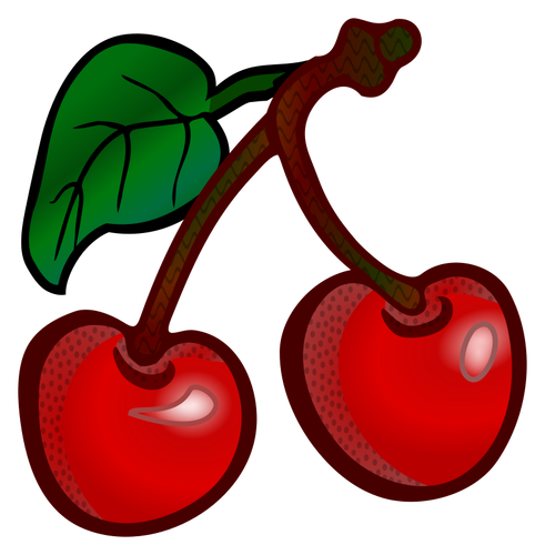 Two Cherries Clipart