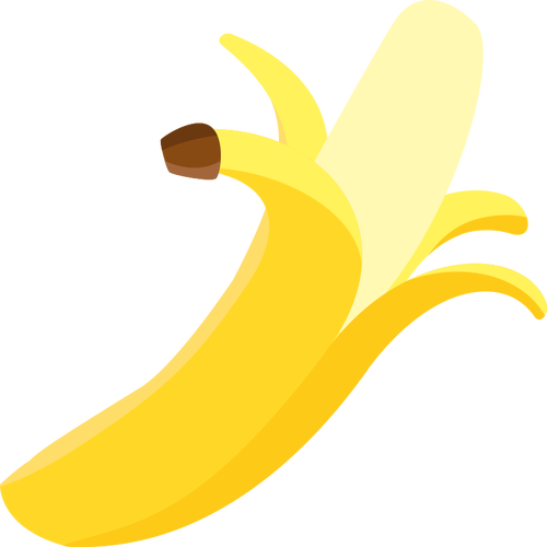 Of Tilted Peeled Banana Clipart