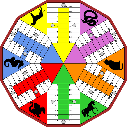 Of 6-Player Parchee­Is Board Clipart