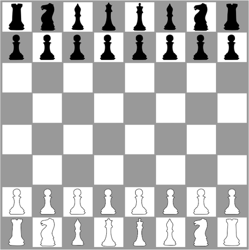 Chess Board With Pieces Clipart