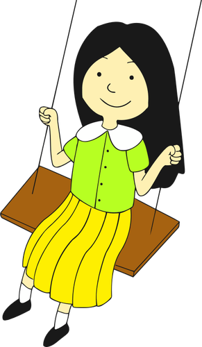 Girl On A Swing Clipart