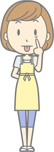 Housewife With Facial Expression Clipart