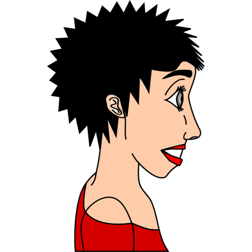 Short-Haired Girl Profile Clipart