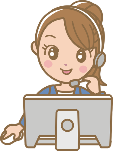 Female Call Centre Worker Clipart