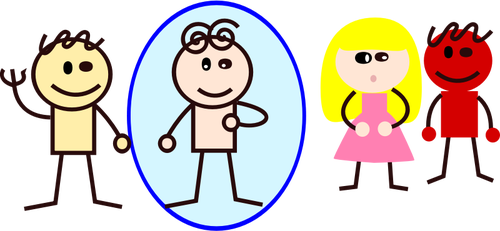 Male And Female Colorful Doodles Clipart
