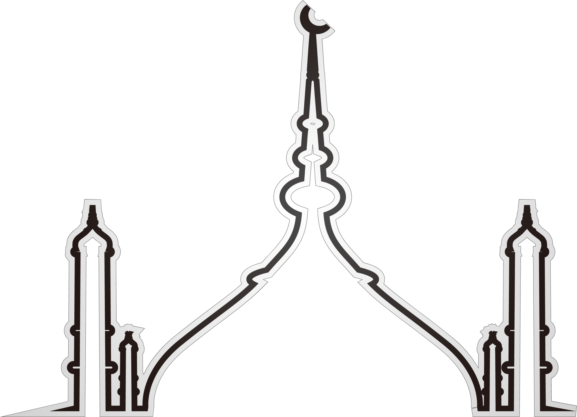 An-Nabawi Of Mosque Al Royalty-Free Black Eid Clipart