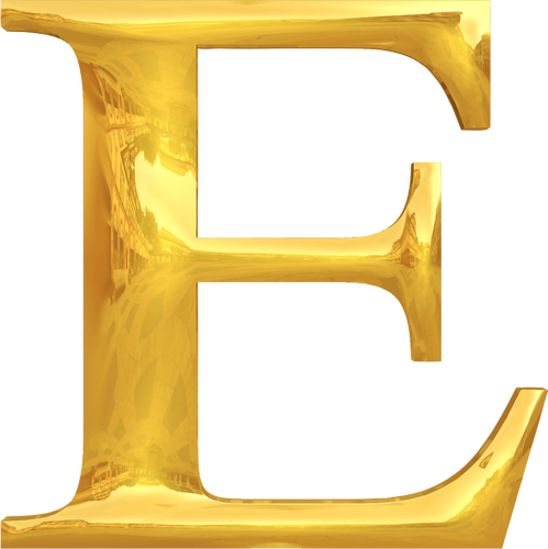Golden Letter E Clipart
