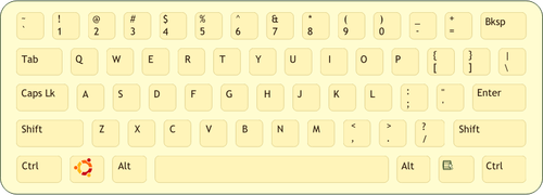 Golden Qwerty Keyboard Clipart