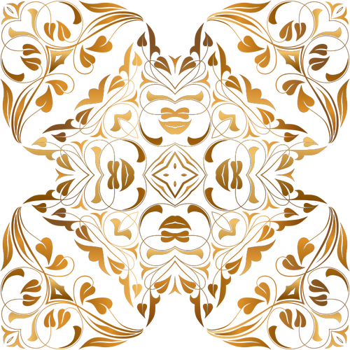 Leafy Motif In Gold Clipart