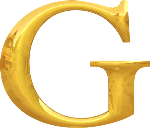 Gold Typography G Clipart