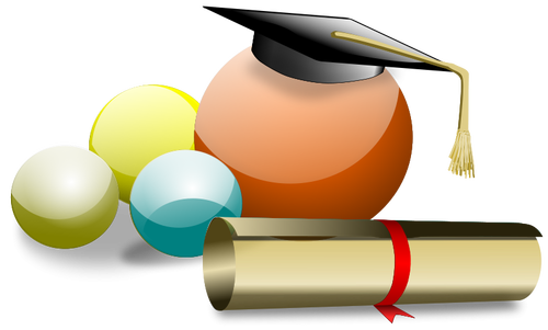 Graduate Student Hat And Degree Clipart
