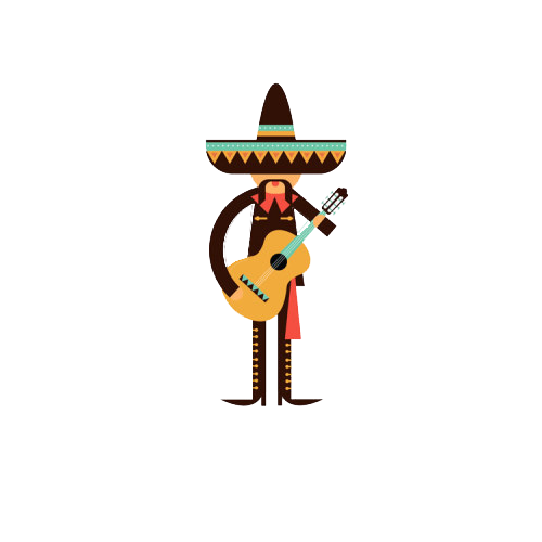 City Mexican Cuisine Mexico Guitar Man Icon Clipart