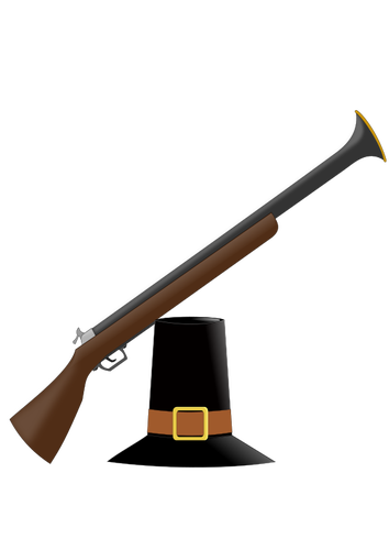 Hunters Hat And Gun Clipart