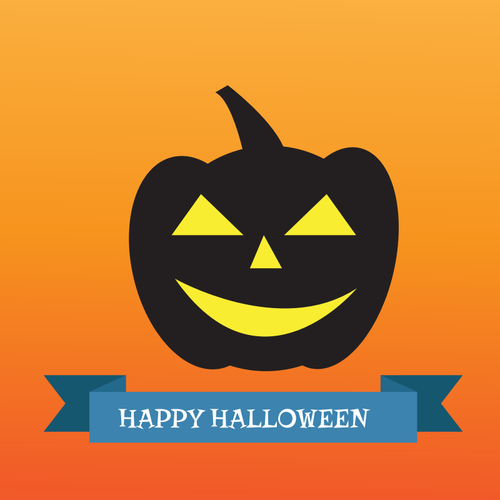 Happy Halloween Blue Sign Clipart