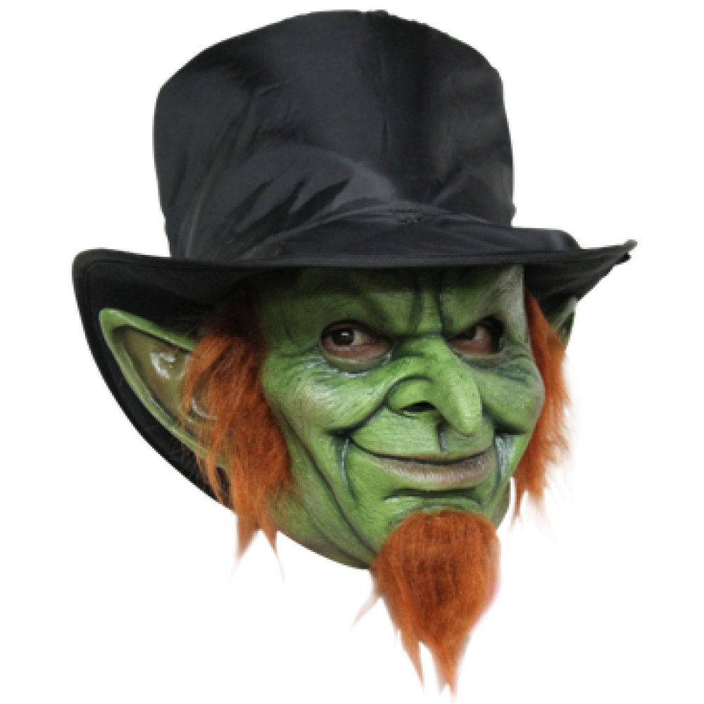 Mask Halloween Green Costume Leprechaun Goblin Clipart