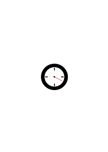 Clock With Red Hand Clipart
