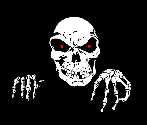Skull With Red Eyes Clipart
