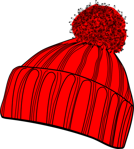 Of Red Winter Bobcap Clipart