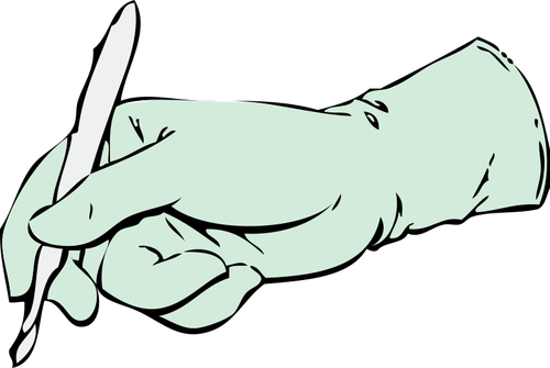 Gloved Hand With Scalpel Clipart