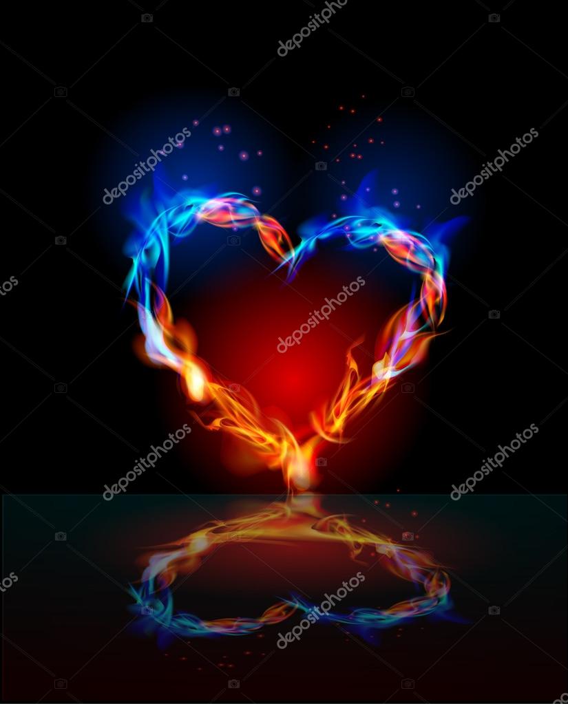Heart With Flames Fire Collection Heart Made Clipart