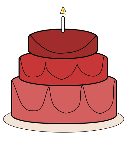 Big Birthday Cake With Candle Clipart
