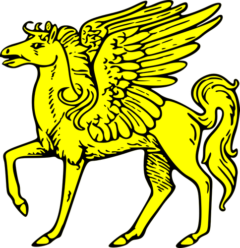 Yellow Pegasus Clipart