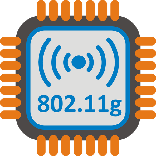 802.11G Wifi Chip Set Stylized Icon Clipart