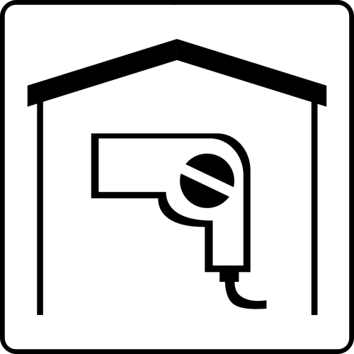 Hotel Room With Hair Dryer Icon Clipart
