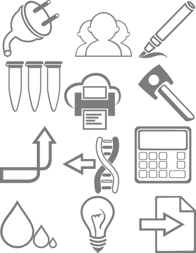 Science Icons Set Clipart