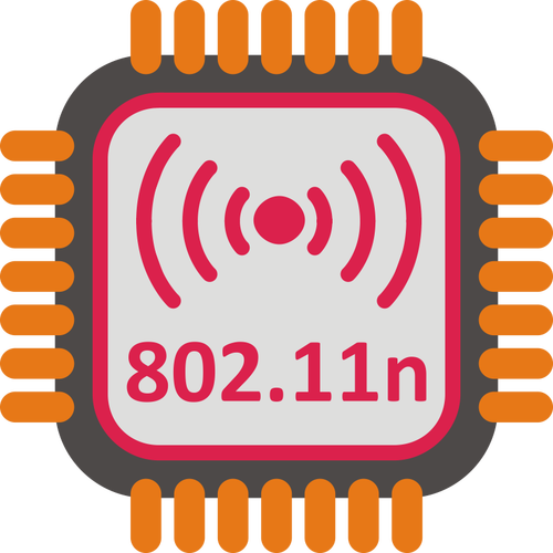 802.11N Wifi Chipset Stylized Icon Clipart