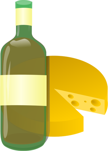 White Wine And Cheese Icon Clipart
