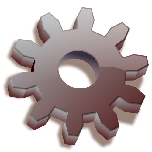 3D Brown Gear Icon Clipart