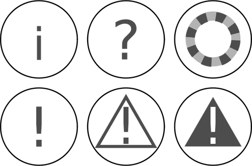 Of Set Of Warning Notification Icons Clipart