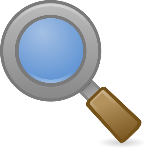 Of System Search Icon With Brown Handle Clipart